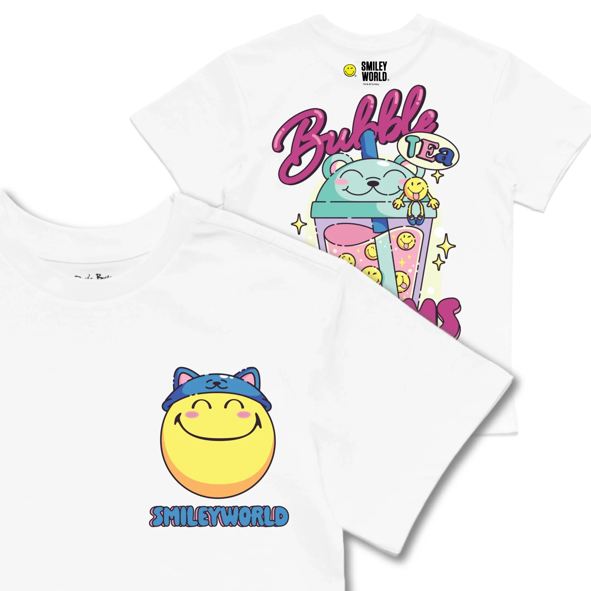 Kids TSHIRT Main Image Front and Back_White frontback back view
