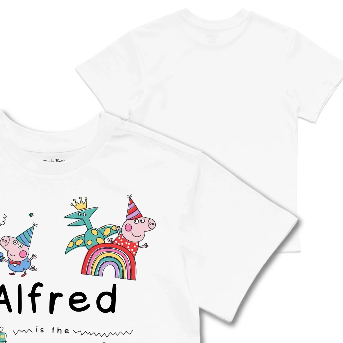 Kids TSHIRT Main Image Front and Back_White frontback back view