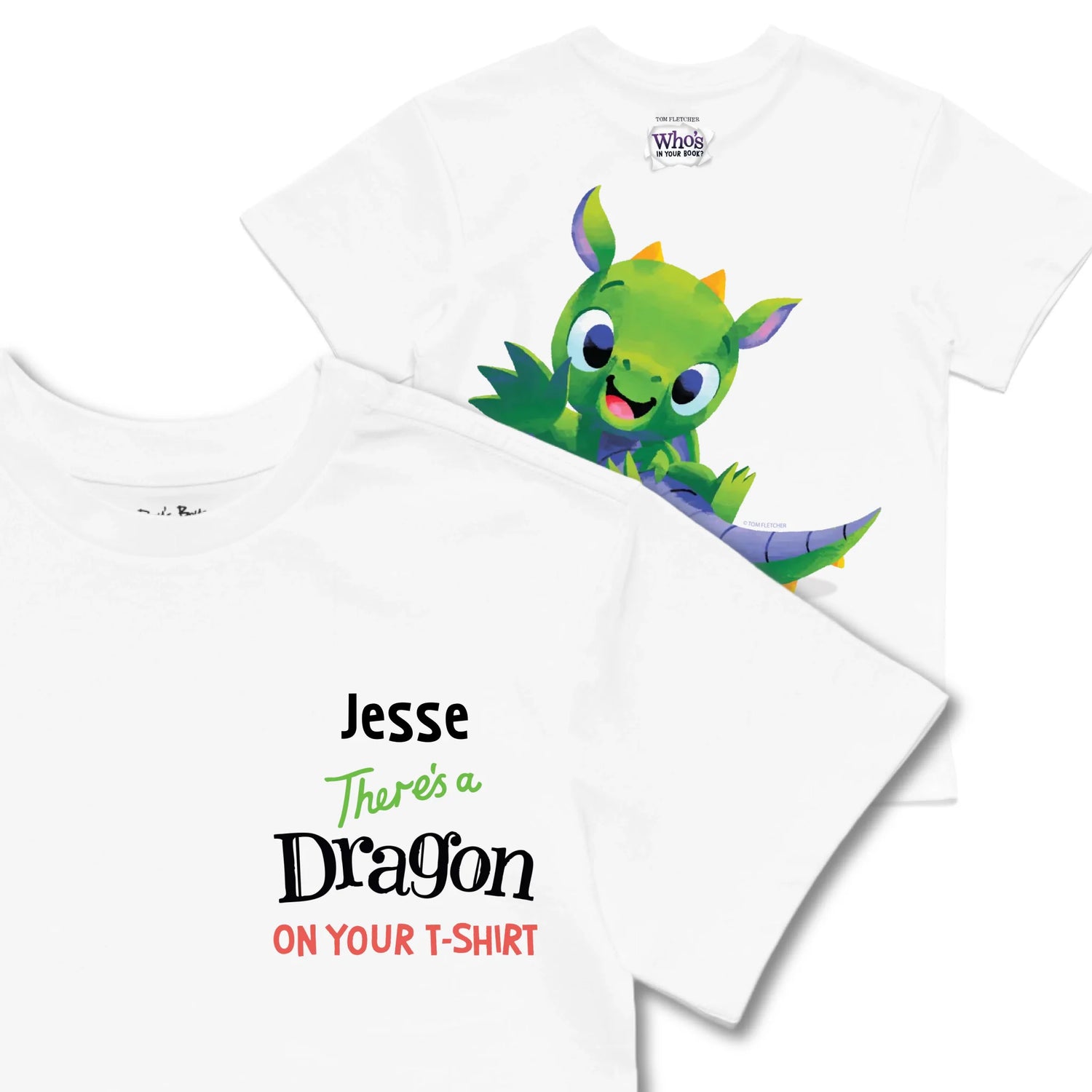 Kids TSHIRT Main Image Front and Back_White frontback back view
