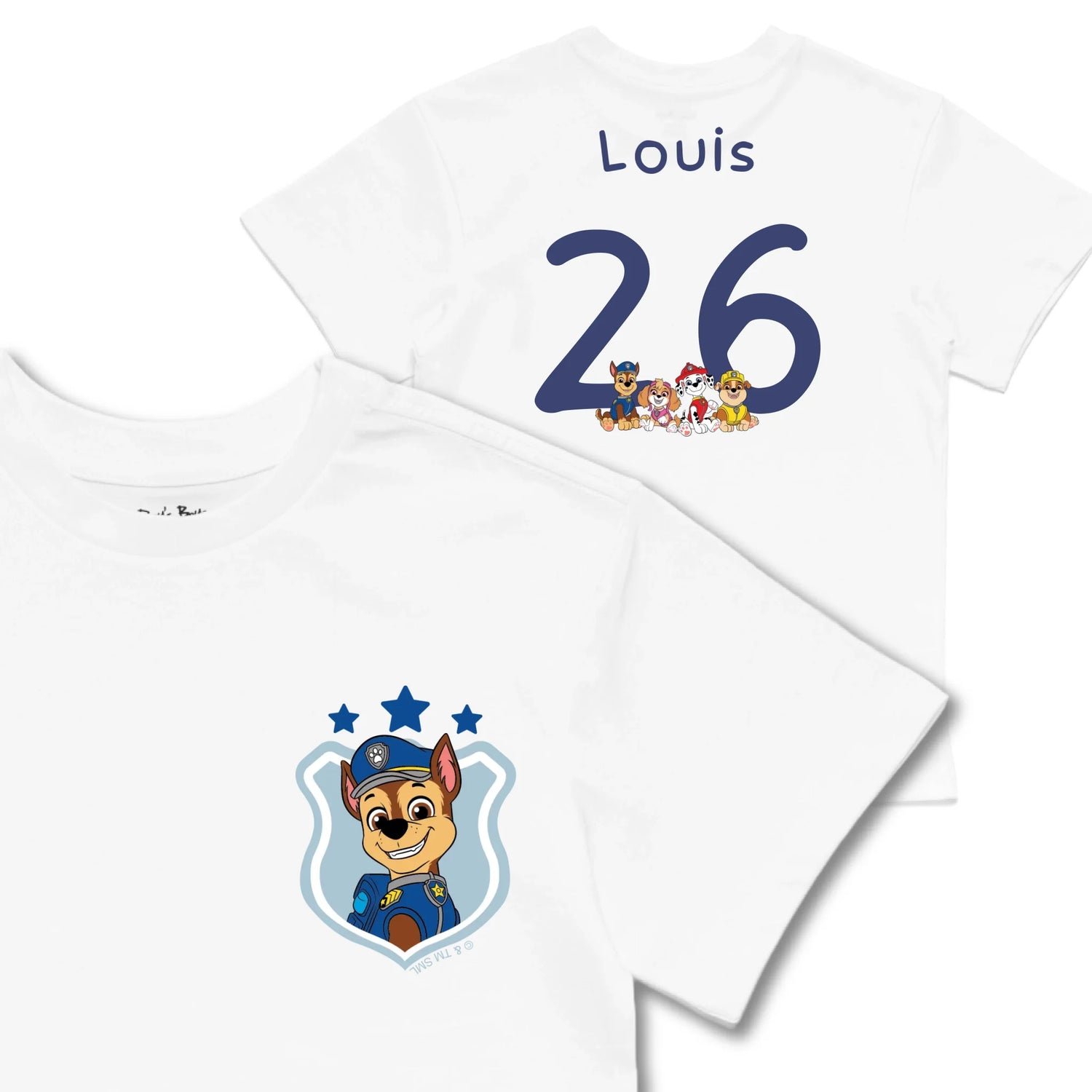 Kids TSHIRT Main Image Front and Back_White frontback back view