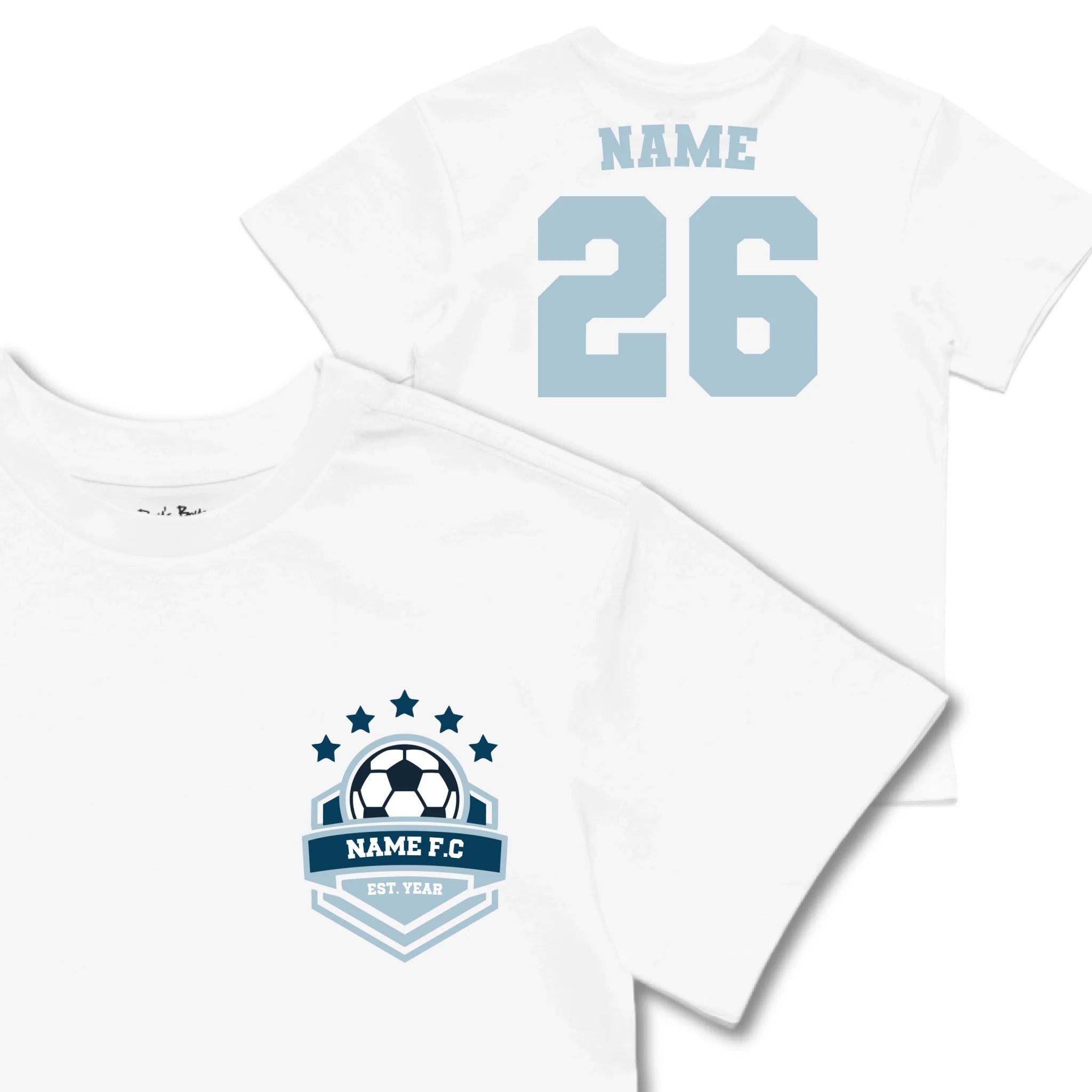 Kids TSHIRT Main Image Front and Back_White frontback back view