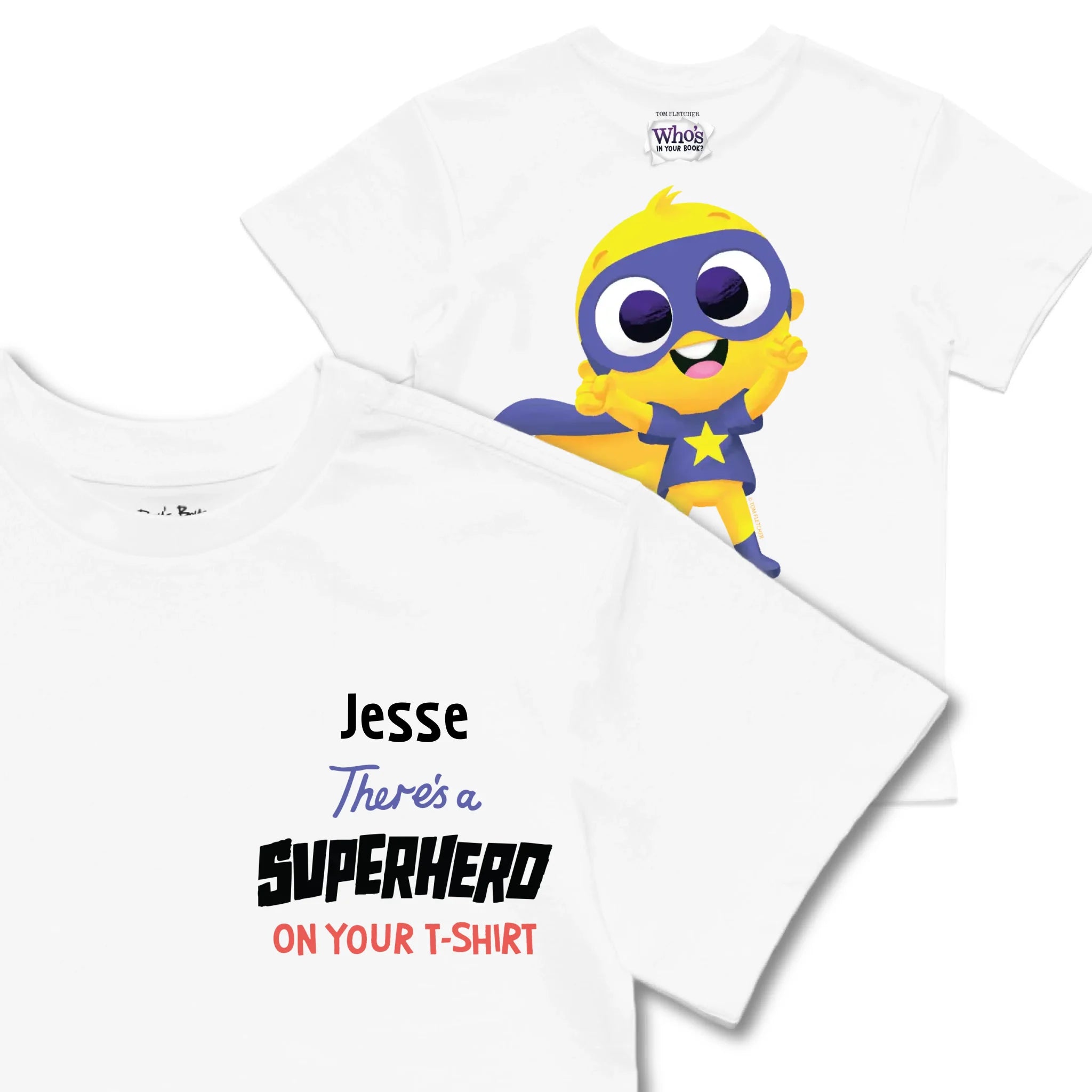 Kids TSHIRT Main Image Front and Back_White frontback back view