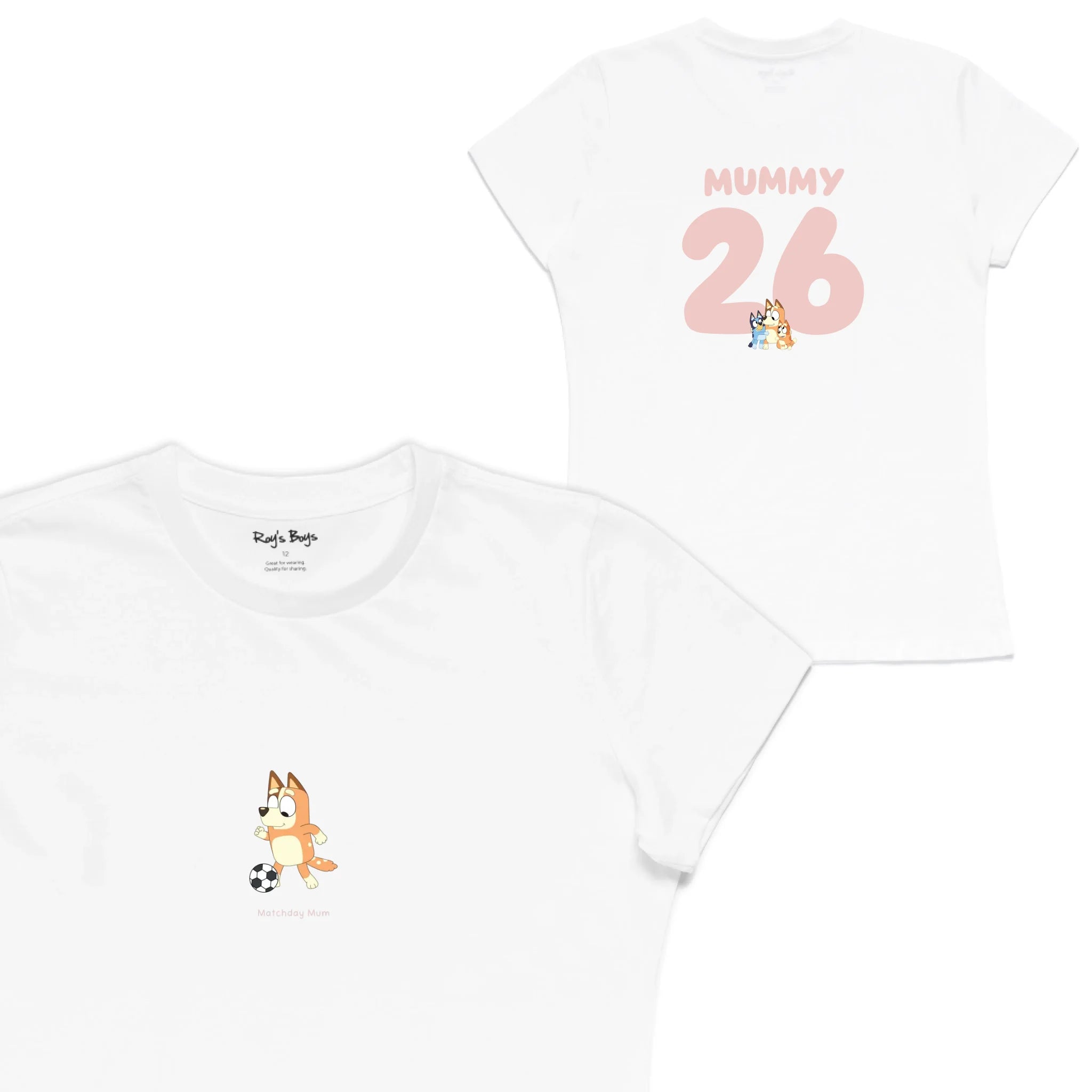 Roys Boys White T-Shirt Imagery_Womens Front and back