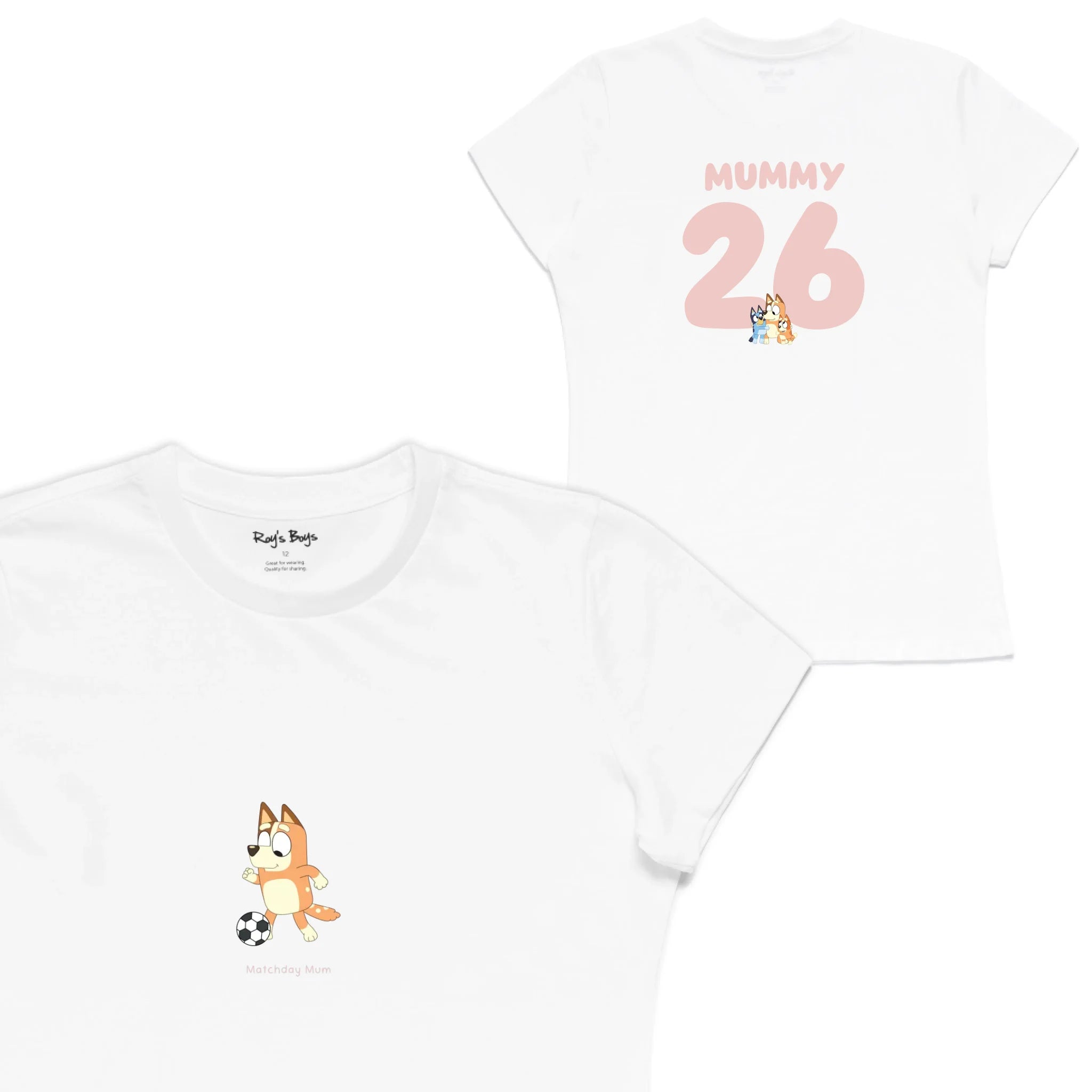 Roys Boys White T-Shirt Imagery_Womens Front and back
