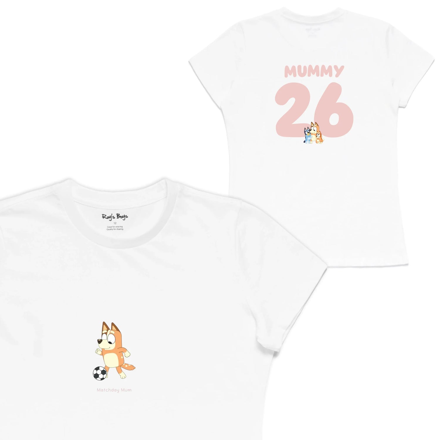 Roys Boys White T-Shirt Imagery_Womens Front and back