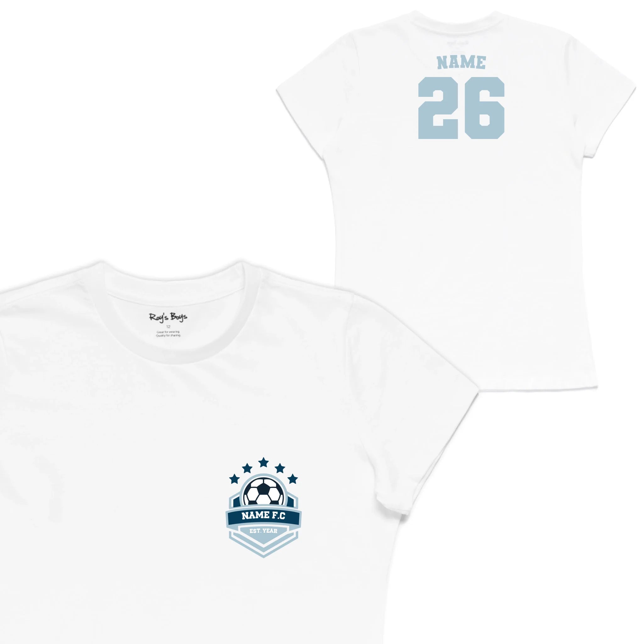 Roys Boys White T-Shirt Imagery_Womens Front and back