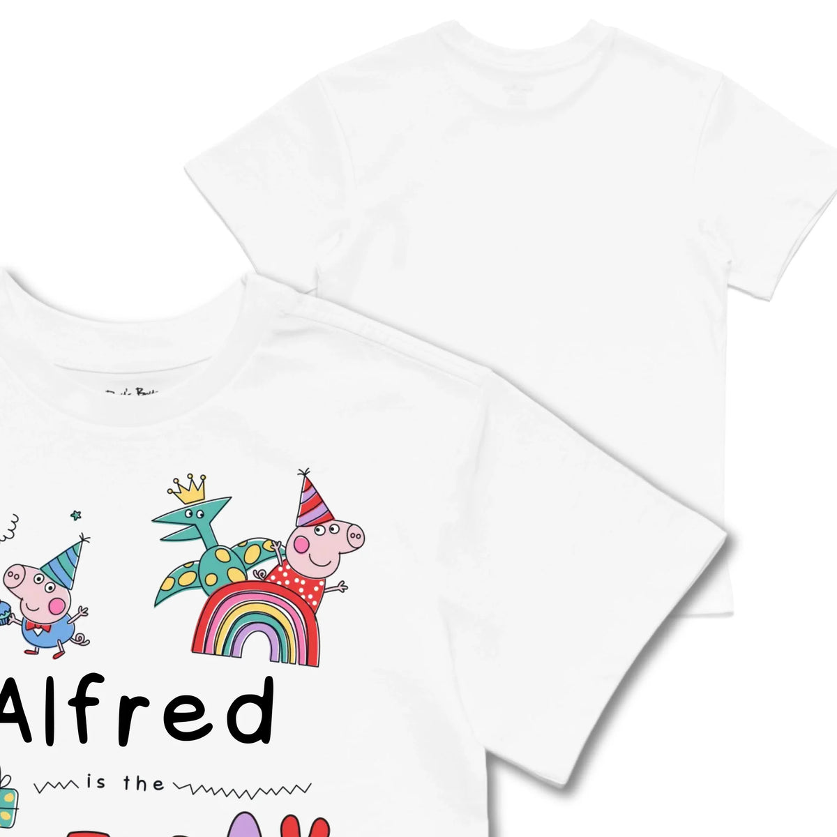 Kids TSHIRT Main Image Front and Back_White frontback back view
