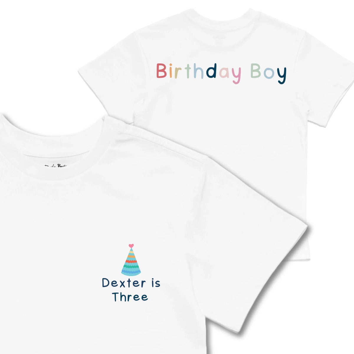 Kids TSHIRT Main Image Front and Back_White frontback back view