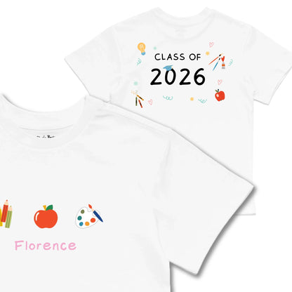 Kids TSHIRT Main Image Front and Back_White frontback back view