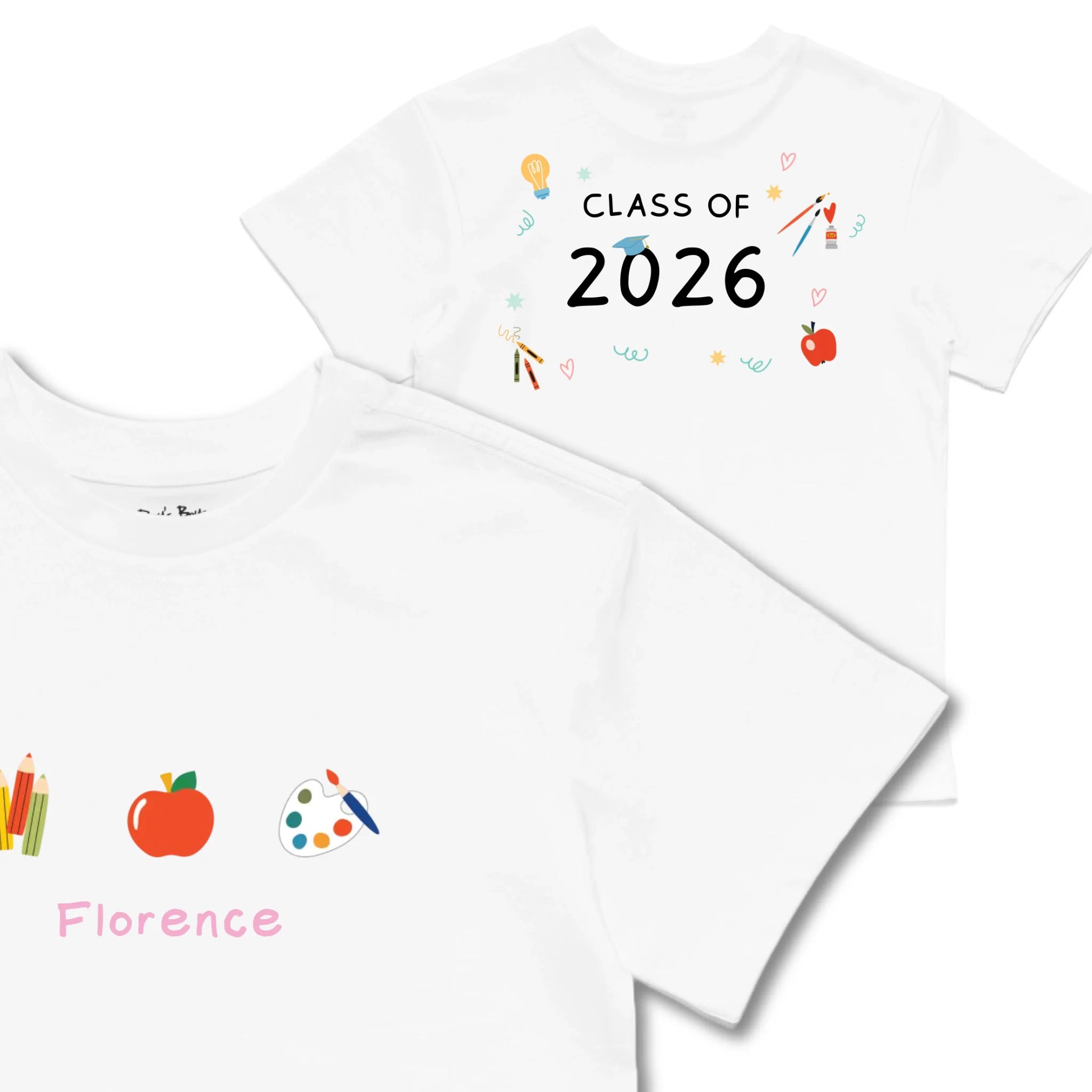 Kids TSHIRT Main Image Front and Back_White frontback back view