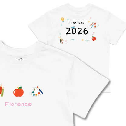 Kids TSHIRT Main Image Front and Back_White frontback back view