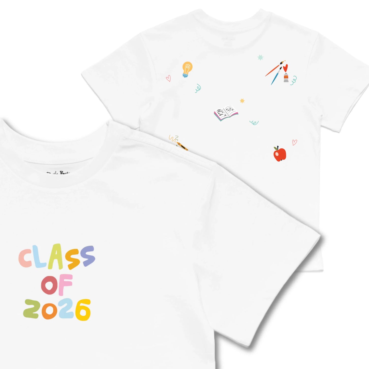 Kids TSHIRT Main Image Front and Back_White frontback back view