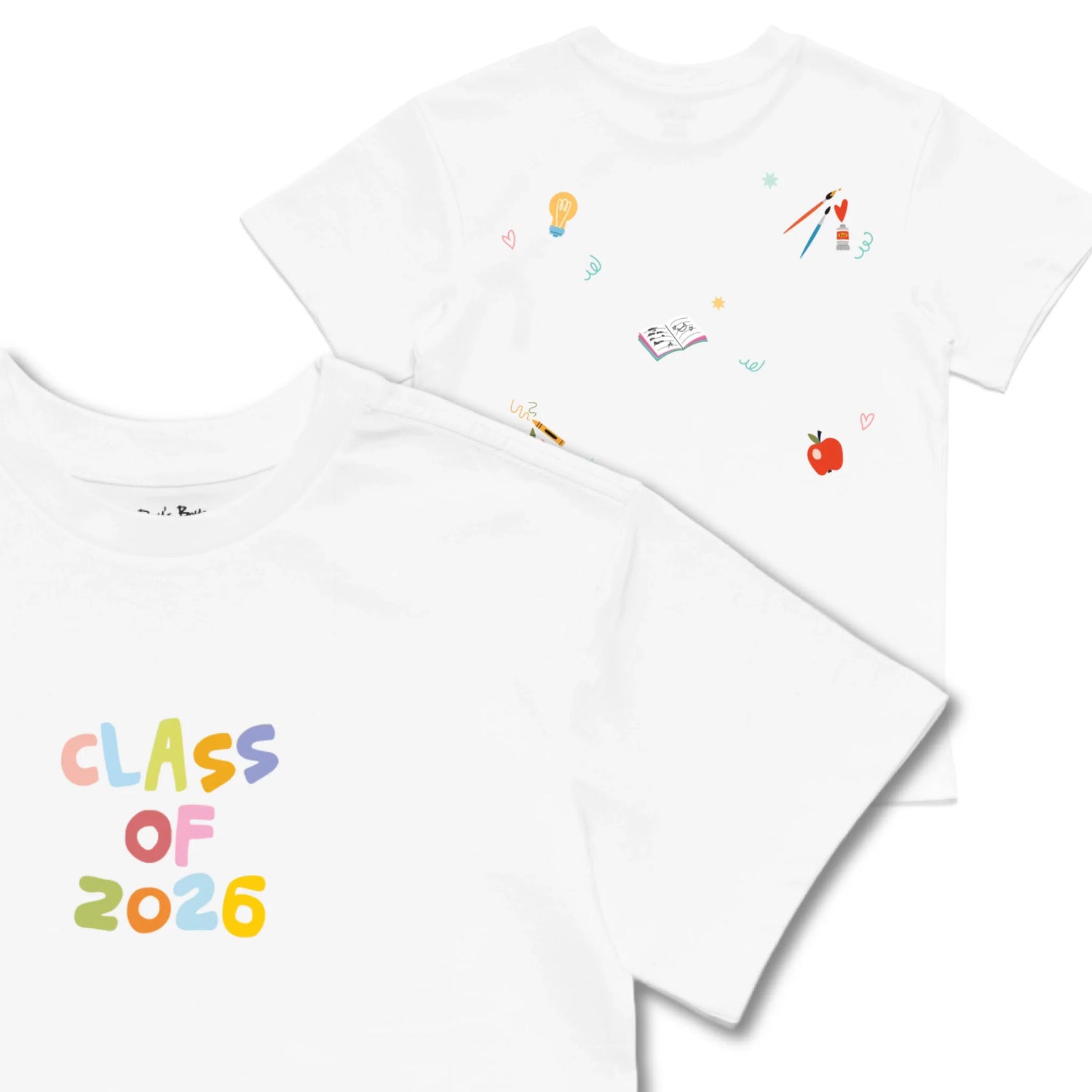 Kids TSHIRT Main Image Front and Back_White frontback back view