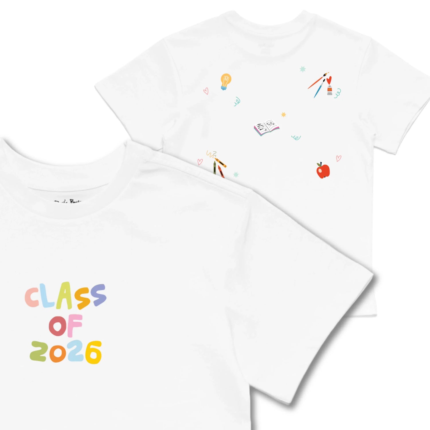 Kids TSHIRT Main Image Front and Back_White frontback back view
