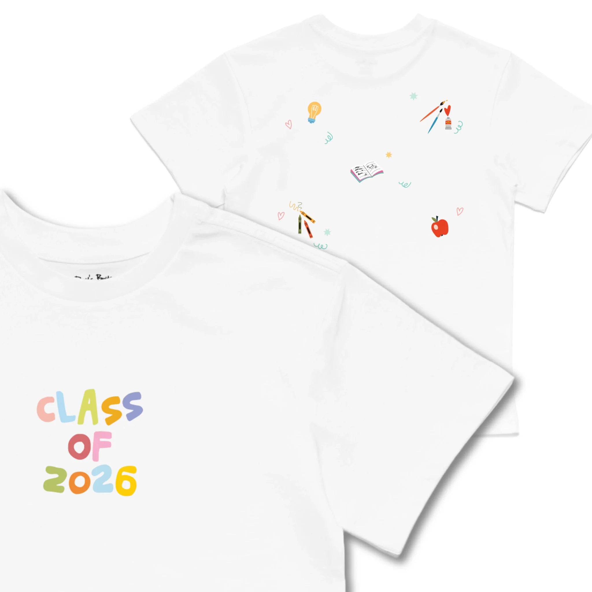 Kids TSHIRT Main Image Front and Back_White frontback back view