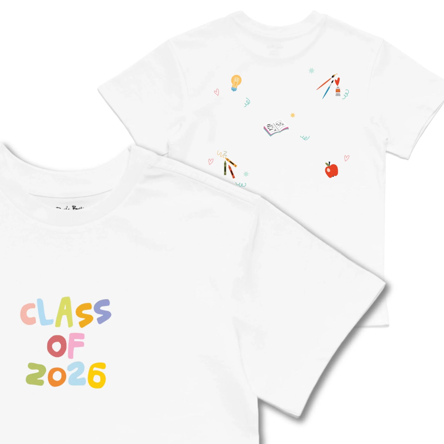 Kids TSHIRT Main Image Front and Back_White frontback back view