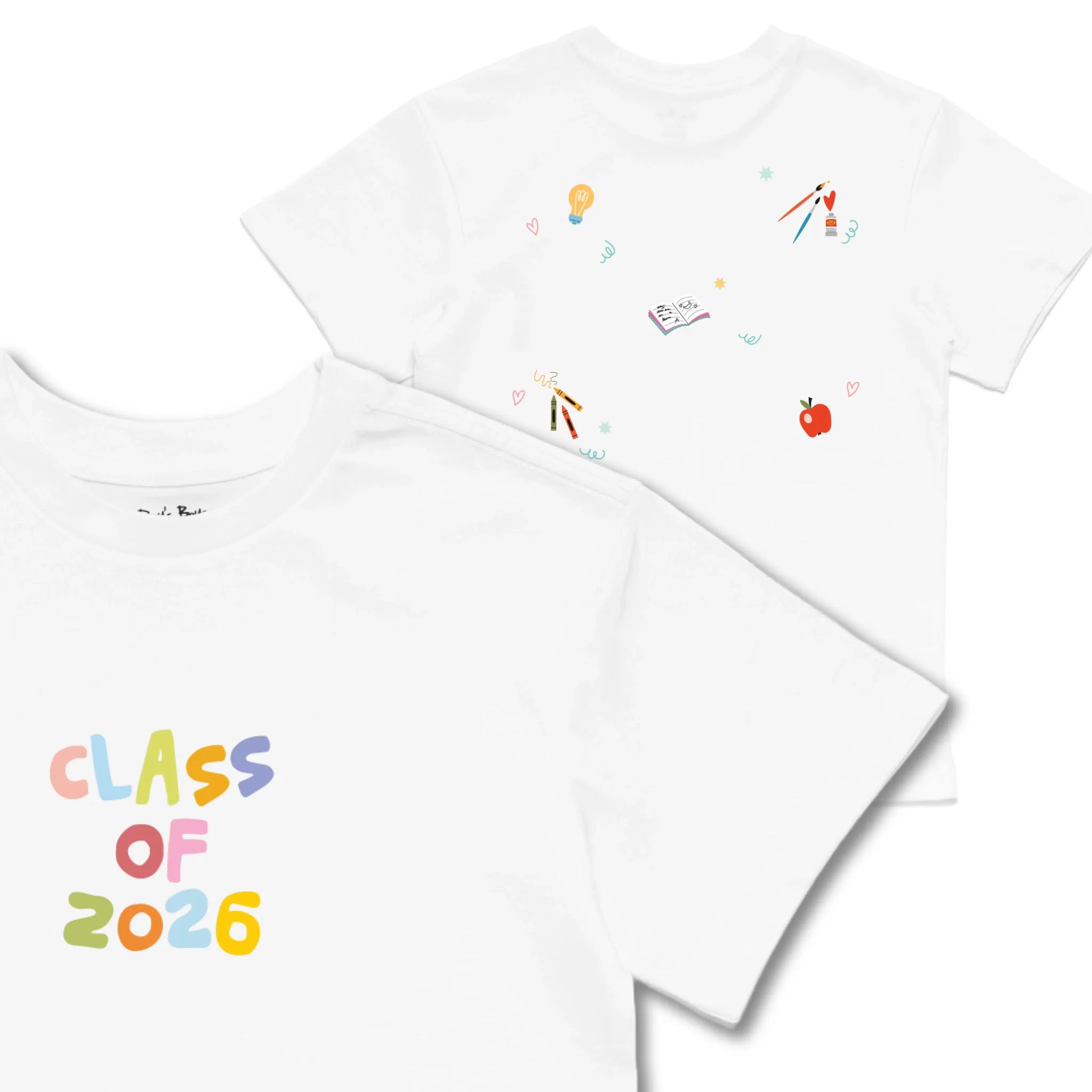 Kids TSHIRT Main Image Front and Back_White frontback back view
