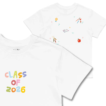 Kids TSHIRT Main Image Front and Back_White frontback back view