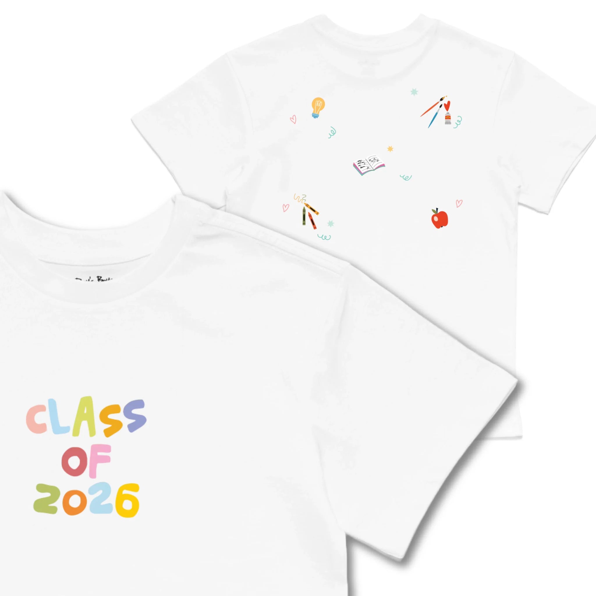 Kids TSHIRT Main Image Front and Back_White frontback back view