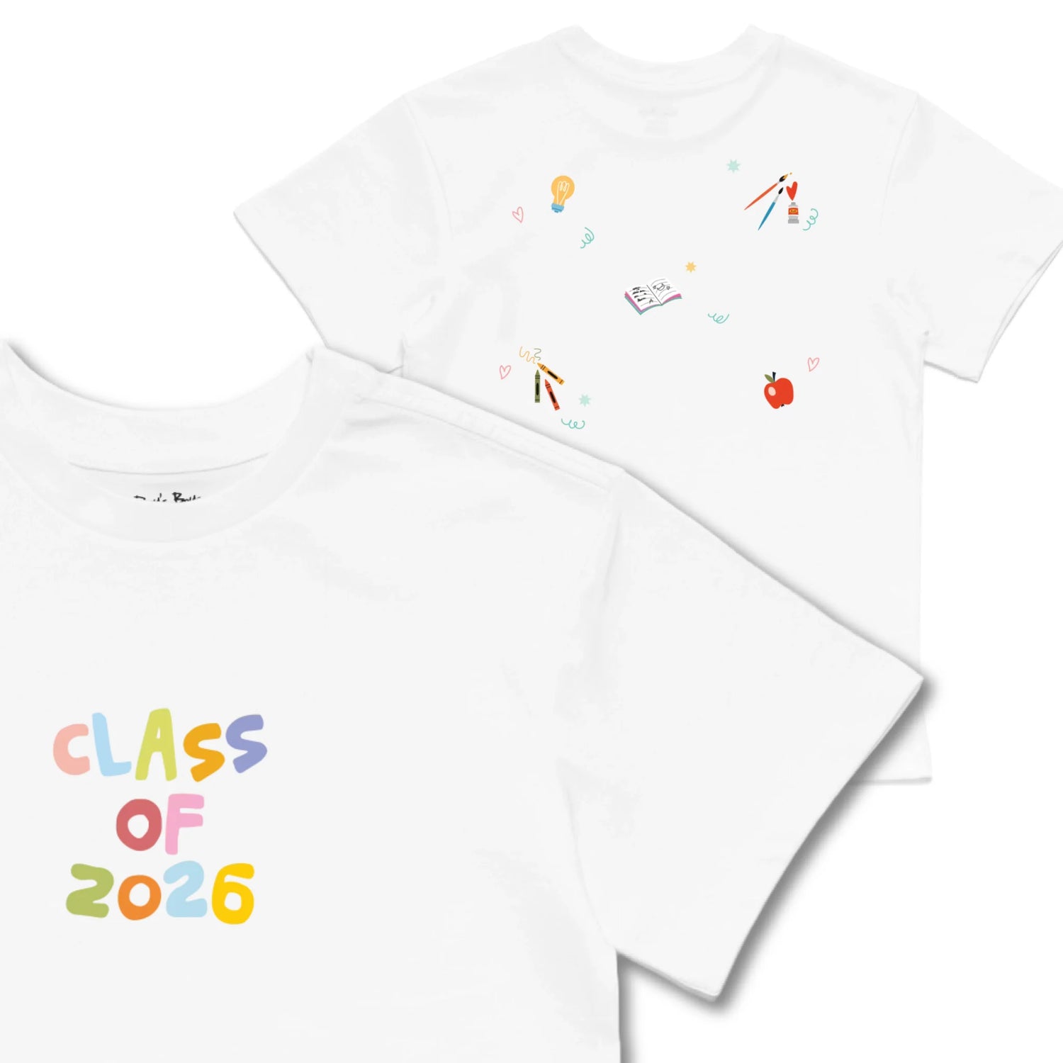 Kids TSHIRT Main Image Front and Back_White frontback back view