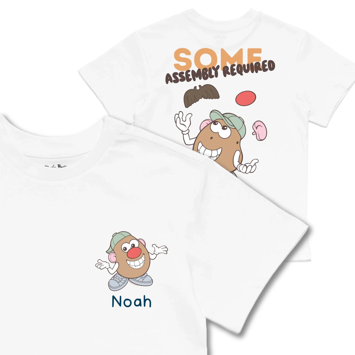 Kids TSHIRT Main Image Front and Back_White frontback back view