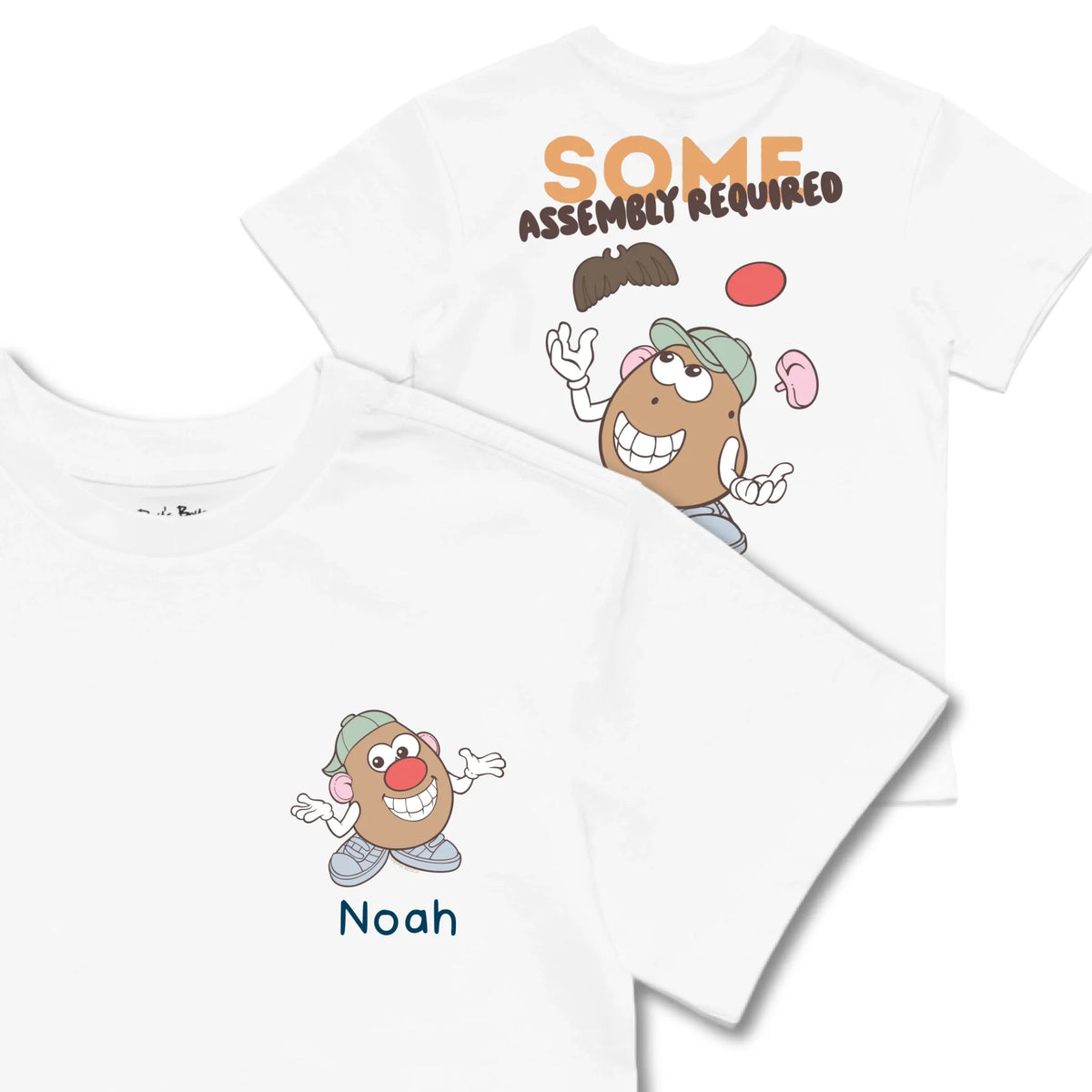 Kids TSHIRT Main Image Front and Back_White frontback back view