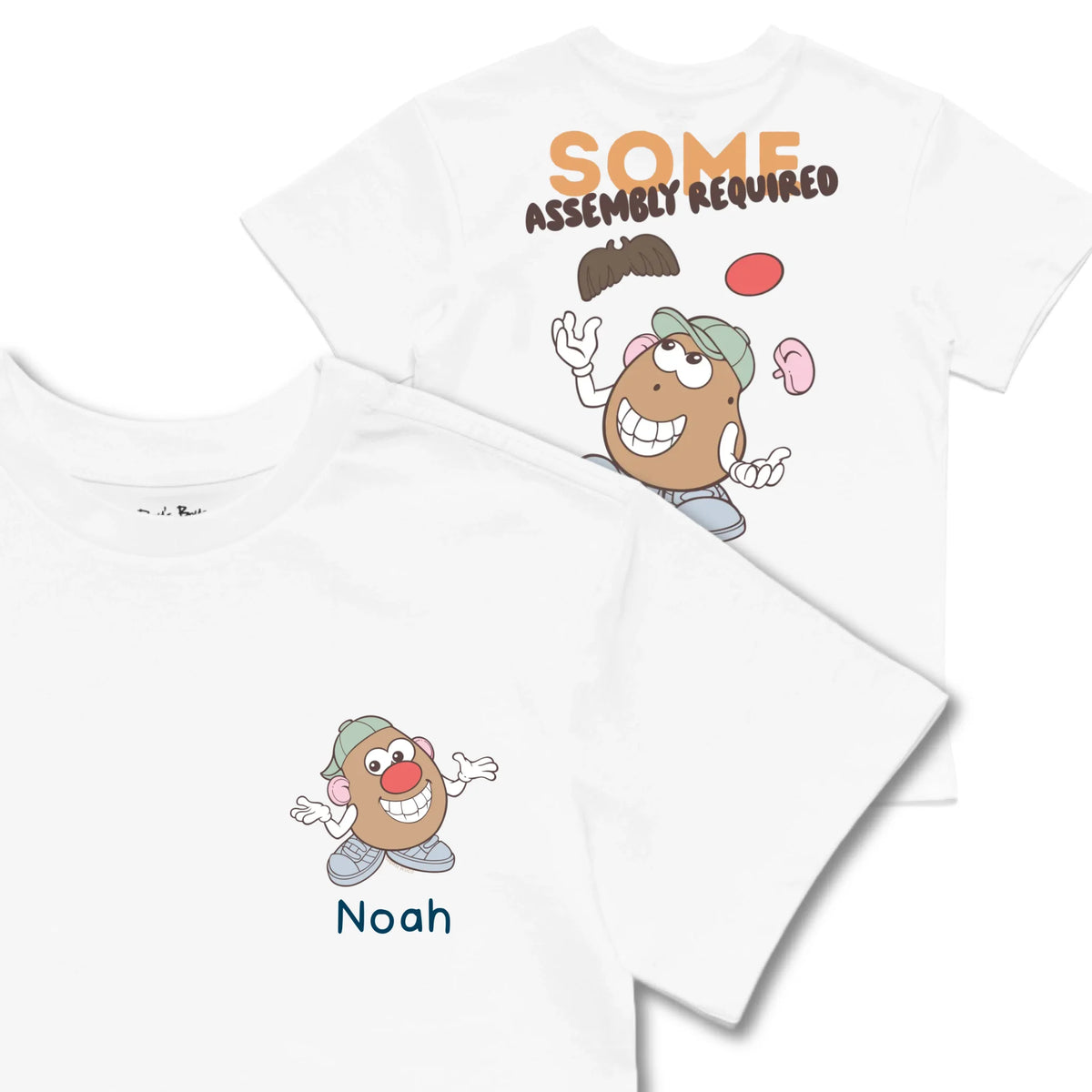 Kids TSHIRT Main Image Front and Back_White frontback back view
