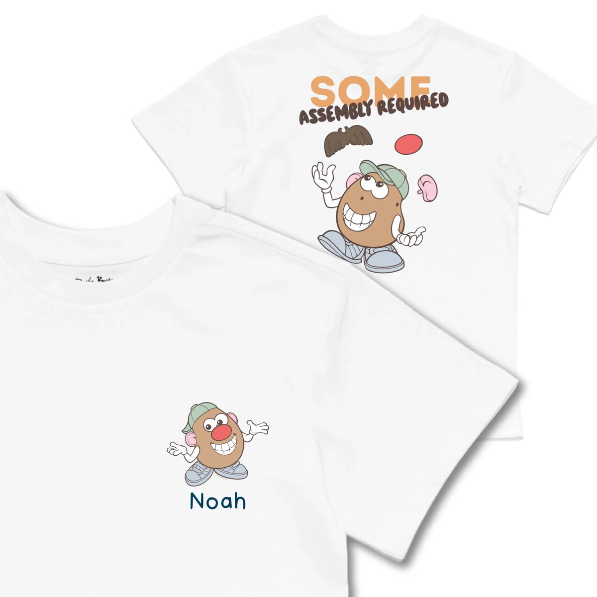 Kids TSHIRT Main Image Front and Back_White frontback back view