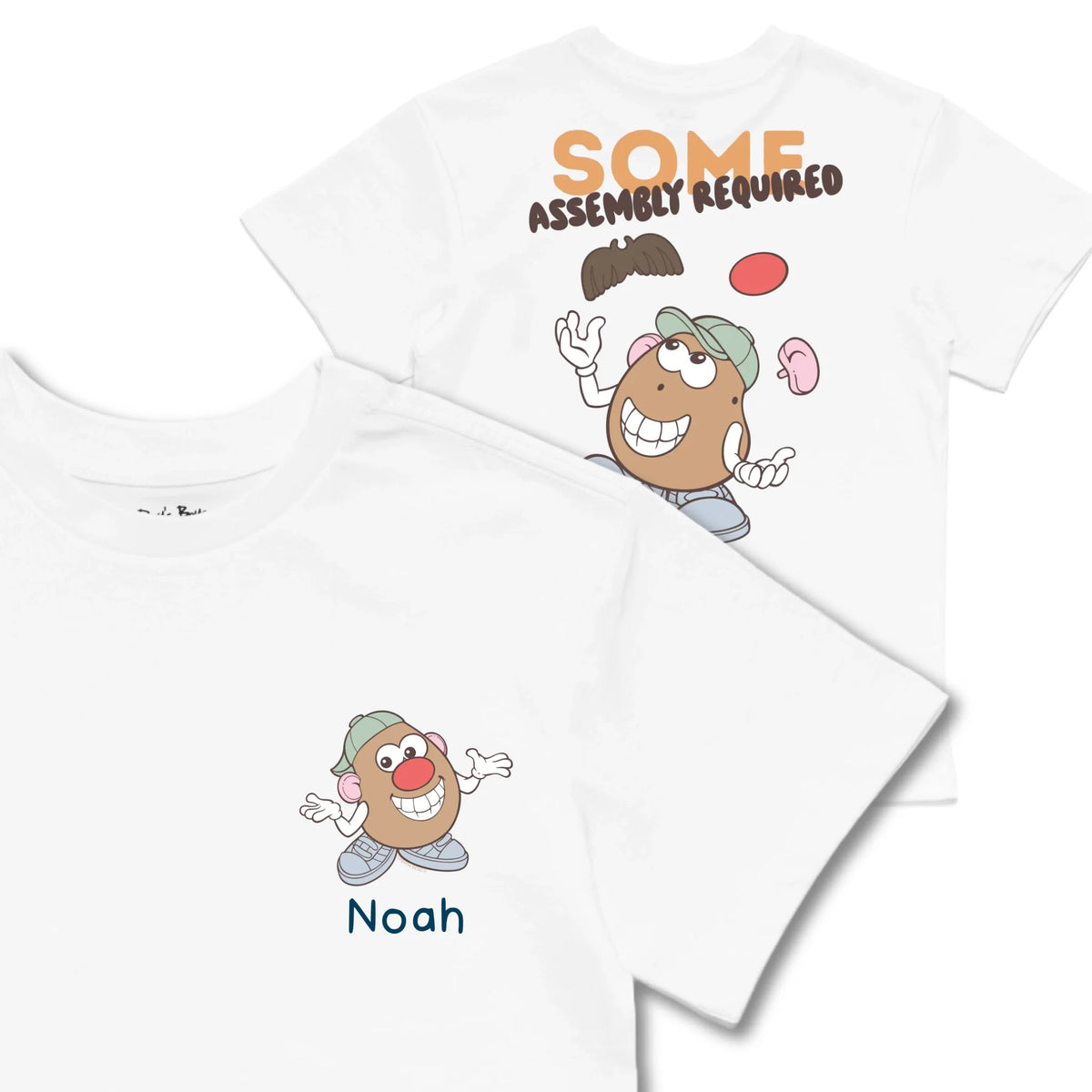 Kids TSHIRT Main Image Front and Back_White frontback back view