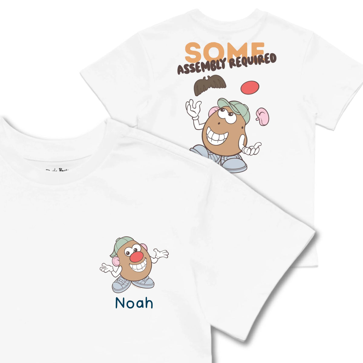 Kids TSHIRT Main Image Front and Back_White frontback back view