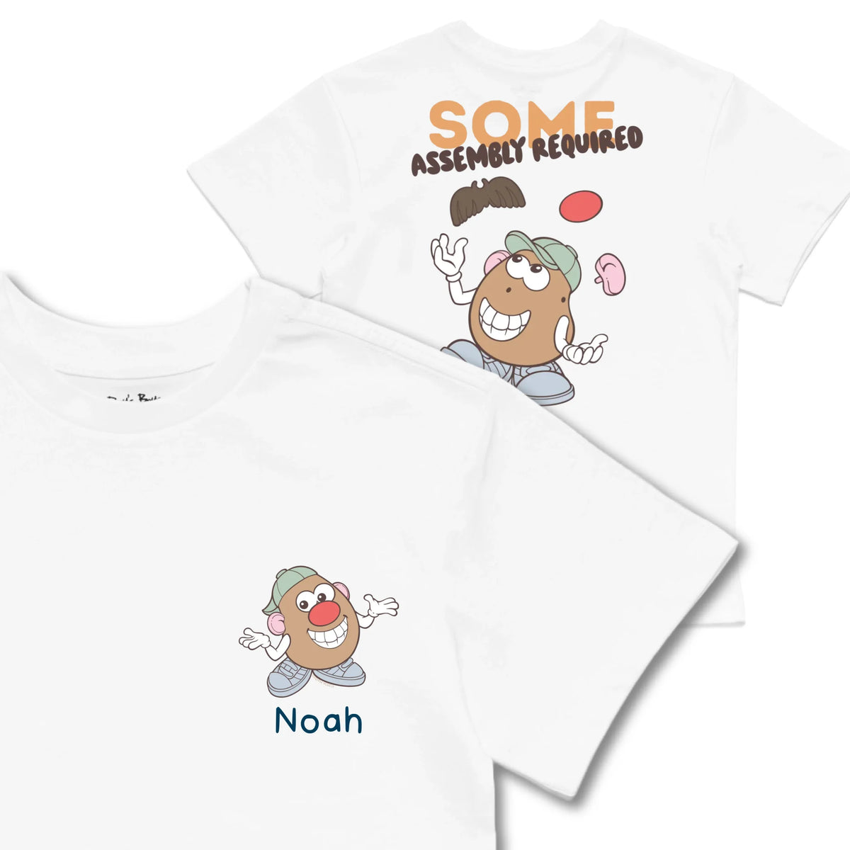 Kids TSHIRT Main Image Front and Back_White frontback back view