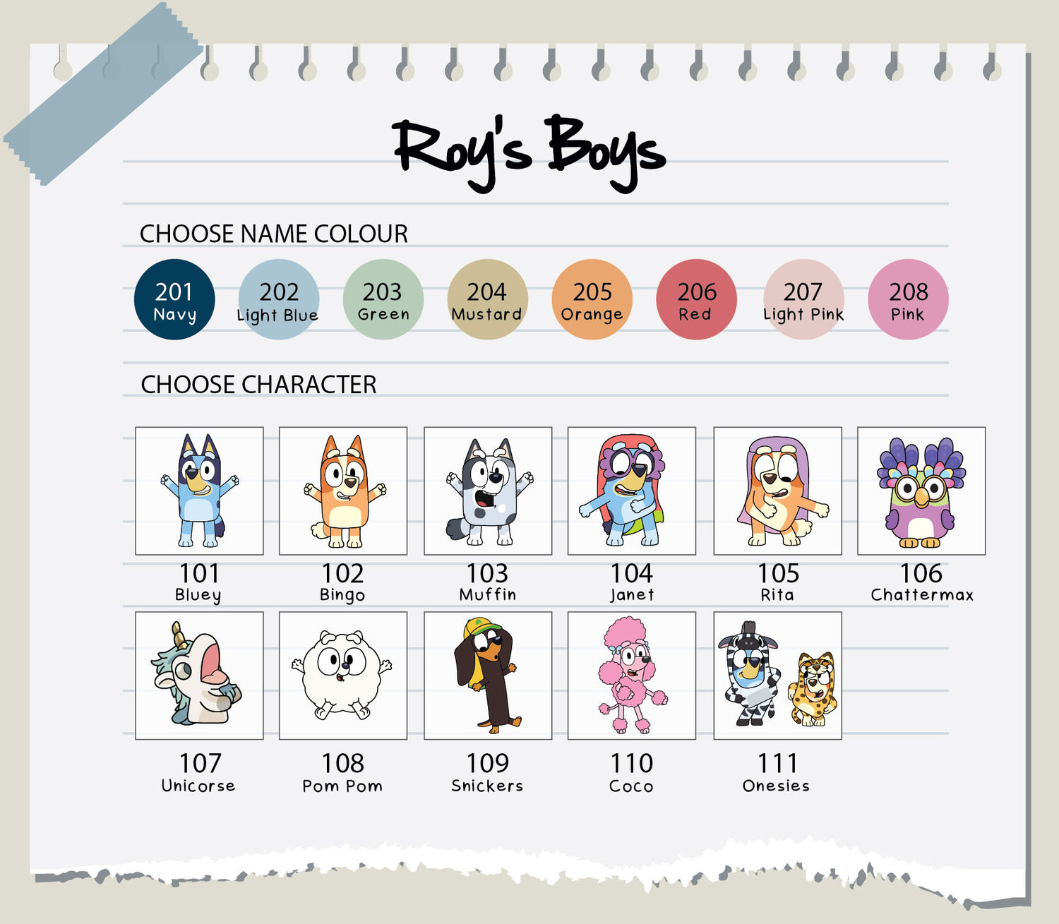 Personalised Bluey Unisex Pyjamas - Pick a Character, Name and Colour - Long Sleeve