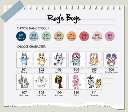 Personalised Bluey Unisex Pyjamas - Pick a Character, Name and Colour - Long Sleeve