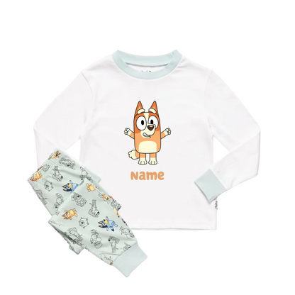 Personalised Bluey Unisex Pyjamas - Pick a Character, Name and Colour - Long Sleeve