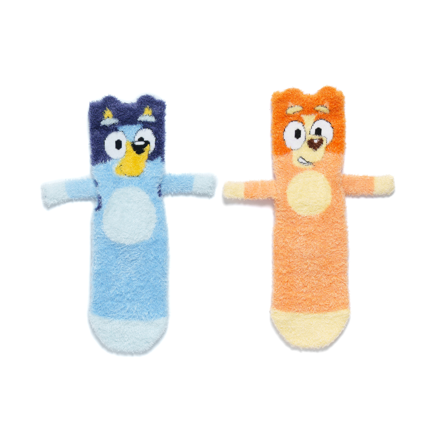 Front Profile of Bluey and Bingo Legs be Friends socks