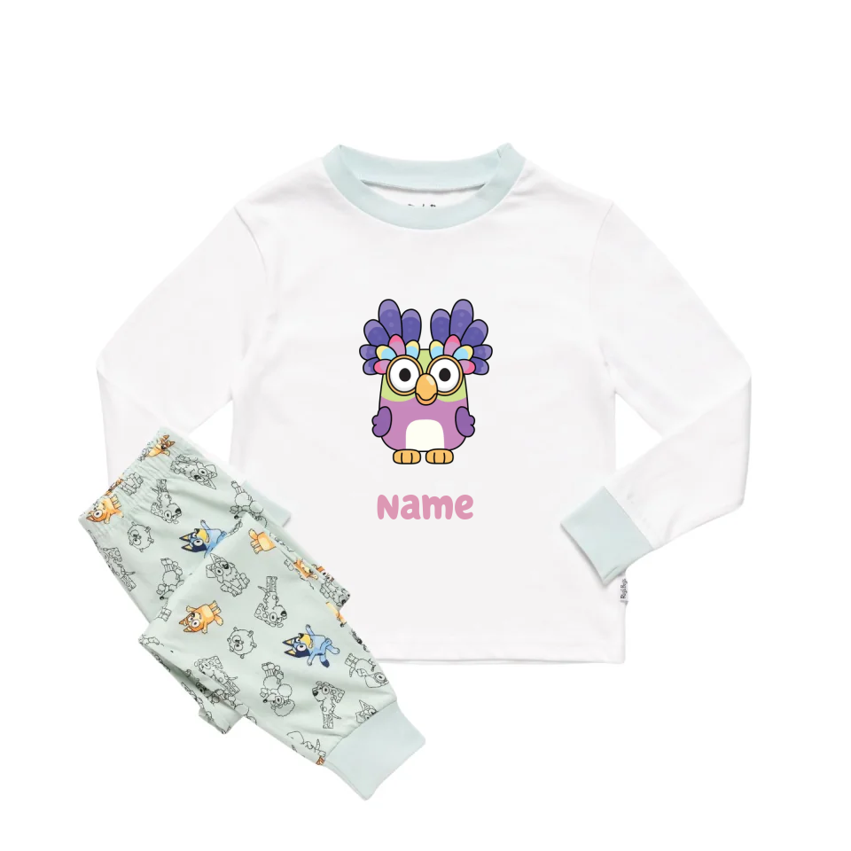 Personalised Bluey Unisex Pyjamas - Pick a Character, Name and Colour - Long Sleeve
