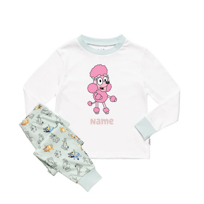 Personalised Bluey Unisex Pyjamas - Pick a Character, Name and Colour - Long Sleeve