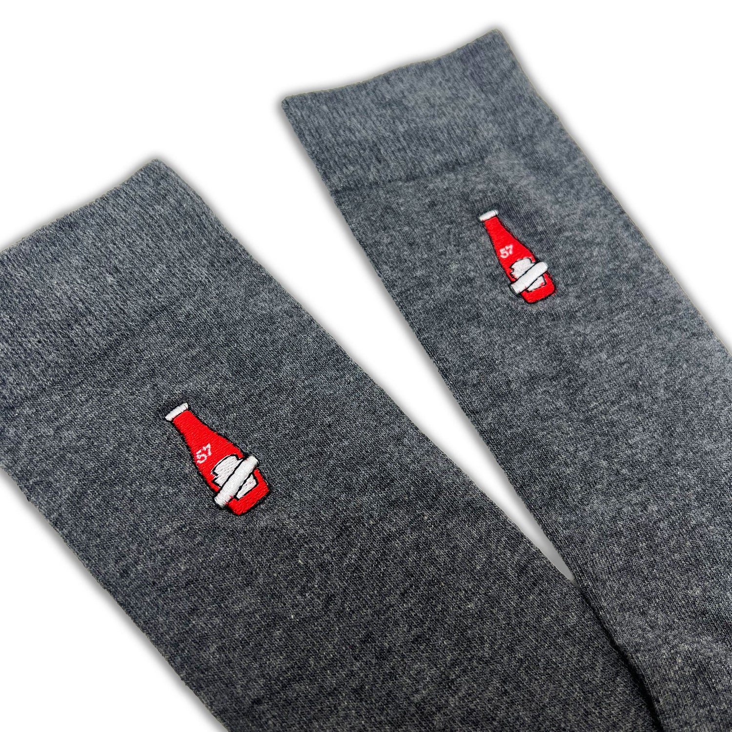 Heinz Ketchup Bottle Embroidery Adult Socks