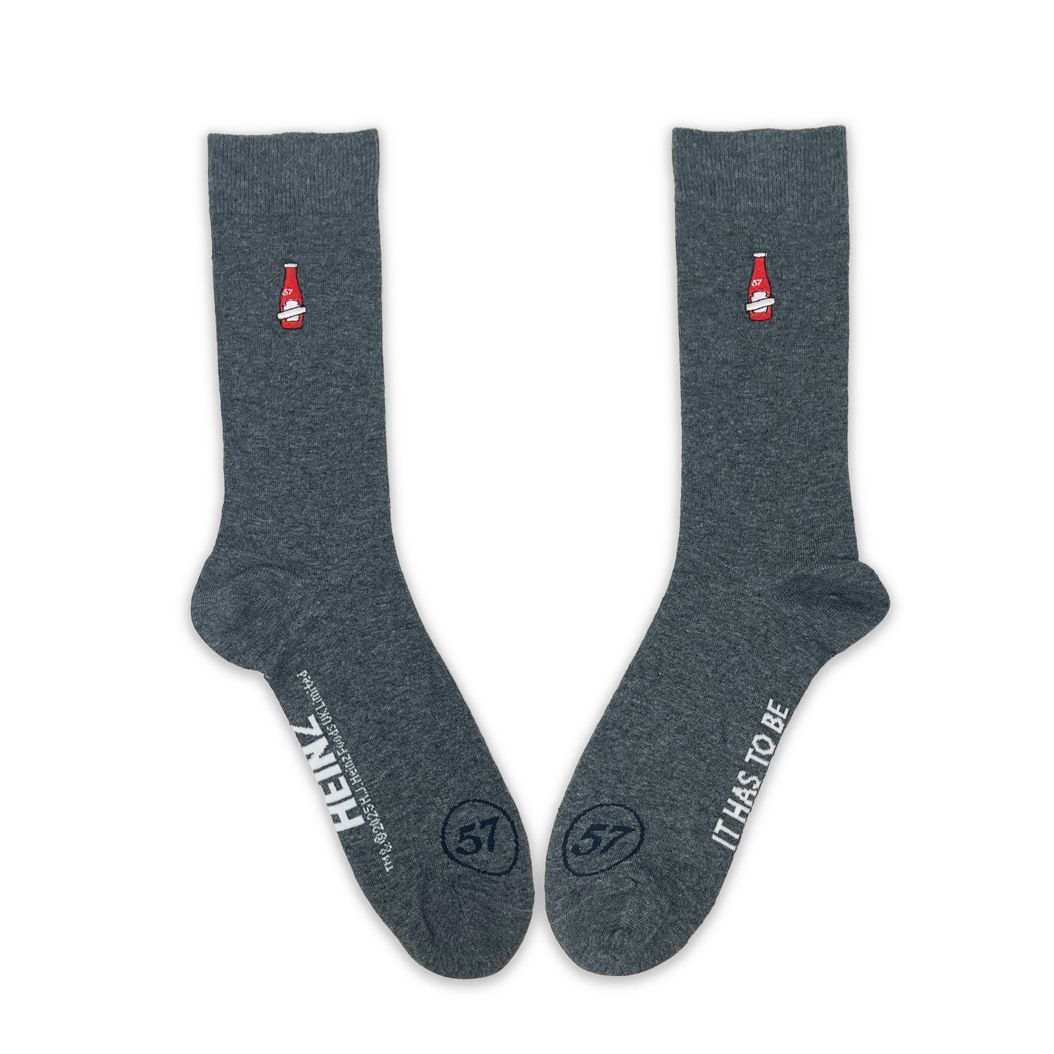 Heinz Ketchup Bottle Embroidery Adult Socks