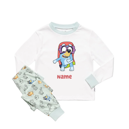 Personalised Bluey Unisex Pyjamas - Pick a Character, Name and Colour - Long Sleeve