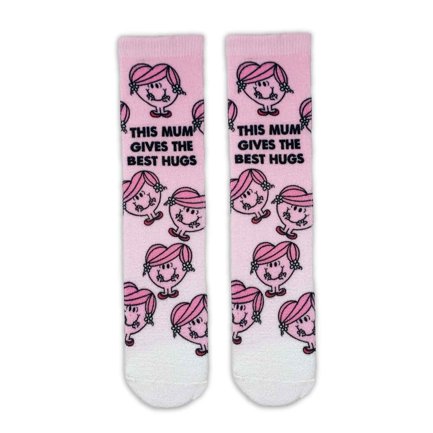 Little Miss Hug &quot;This Mum Gives The Best Hugs&quot; Adult Printed Cosy Socks