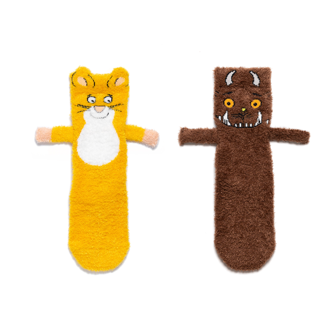 Front facing Mouse and Gruffalo socks