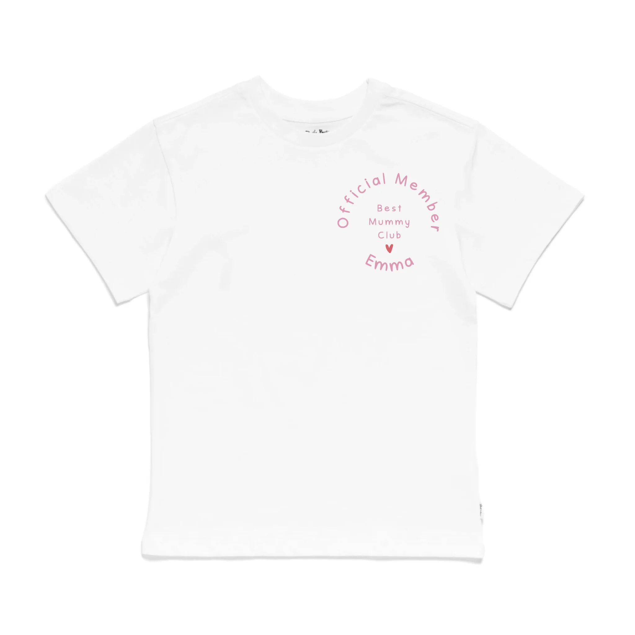 Roys Boys White T-Shirt, personalised best mummy club front profile