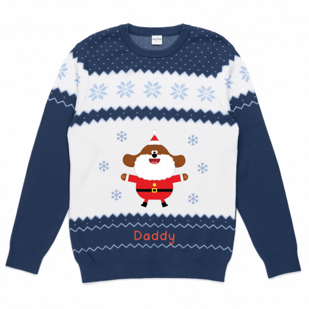 Personalised Hey Duggee Adult Knitted Christmas Jumper