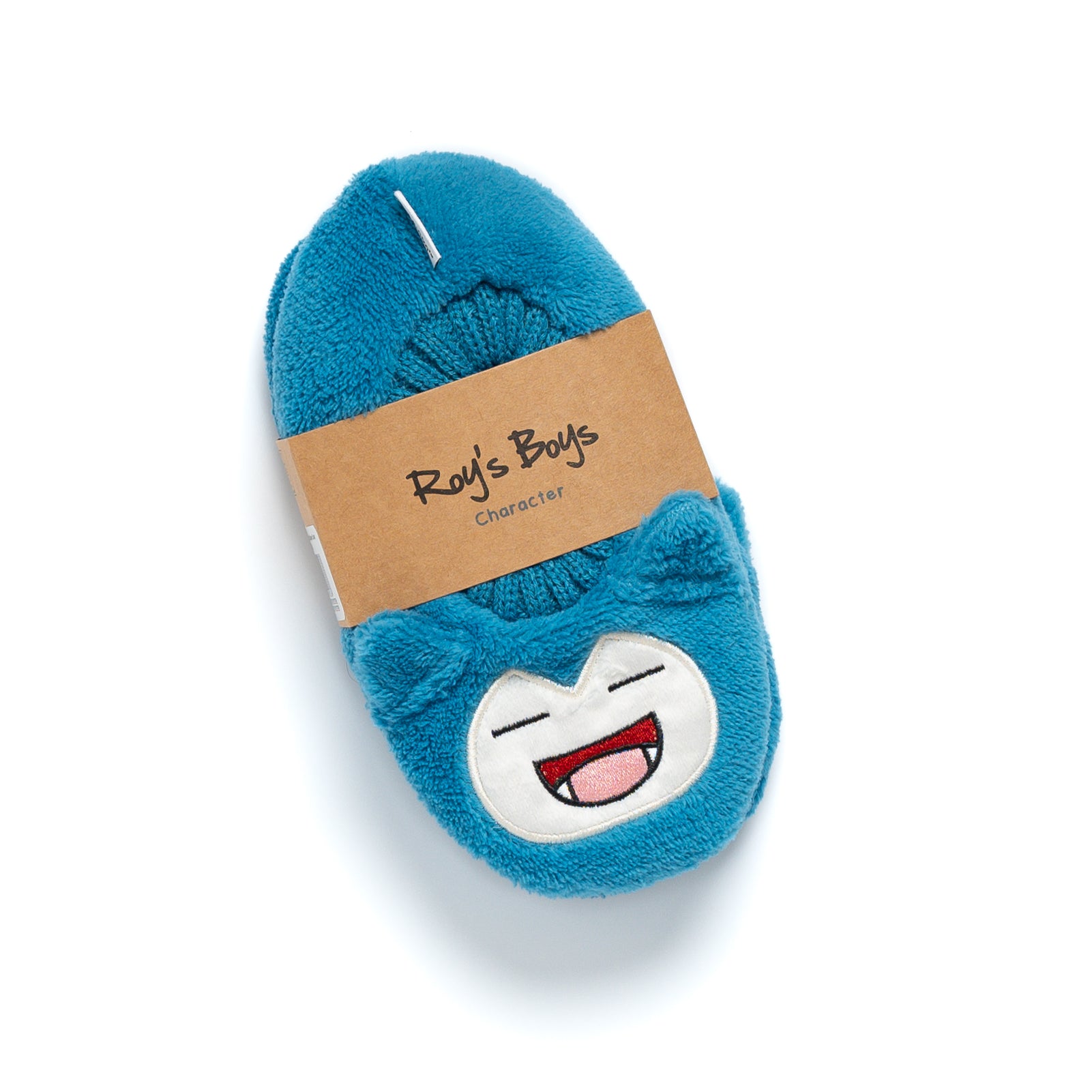Above view of packaged snorlax kids slipper socks