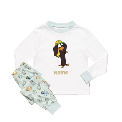 Personalised Bluey Unisex Pyjamas - Pick a Character, Name and Colour - Long Sleeve