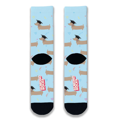 Back profile of you clever sausage socks