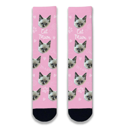 Cat Mum Personalised Socks