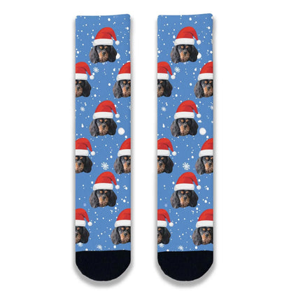 Christmas Santa Dog Personalised Socks