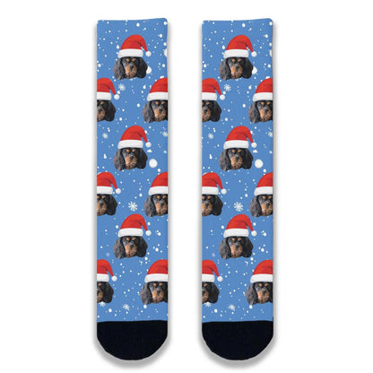Christmas Santa Dog Personalised Socks
